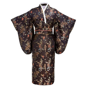 Kimono traditionnel japonais femme noir | Sakura no Koeda