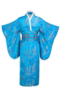 Kimono traditionnel japonais femme bleu | Kahei