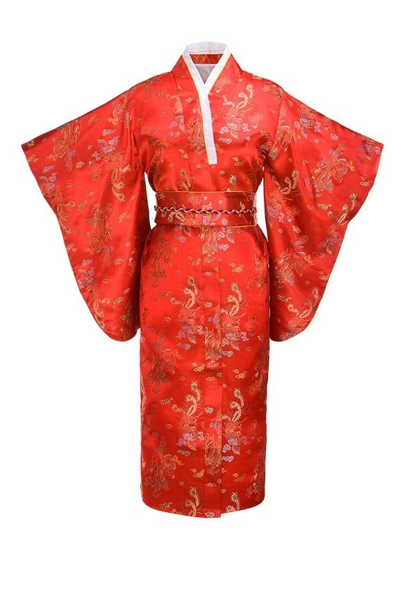 Kimono traditionnel japonais femme rouge | Kahei