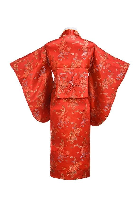 Kimono traditionnel japonais femme rouge | Kahei