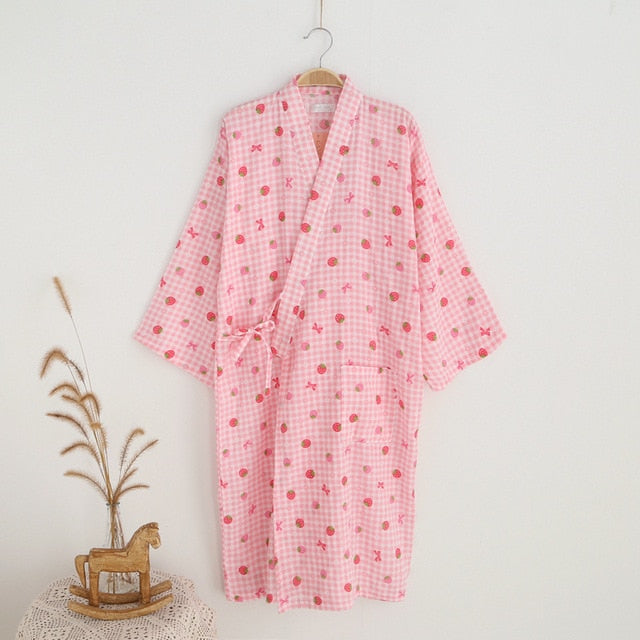 Kimono de nuit femme rose | Ichigo
