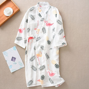 Kimono de nuit femme blanc | Furamingo no hane