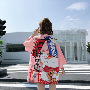 Kimono court japonais femme rose | Neko