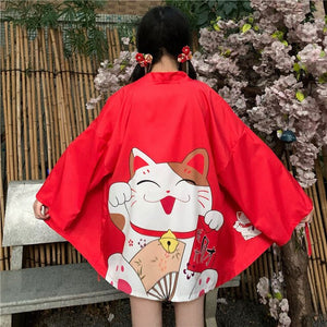 Kimono court japonais femme rouge | Kawaii