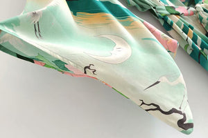 Kimono long femme vert | Shizen