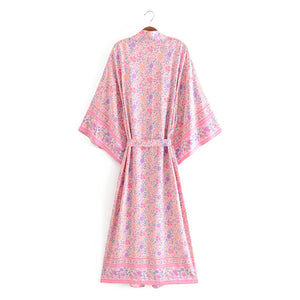 Kimono long femme fleuri | Suto rando