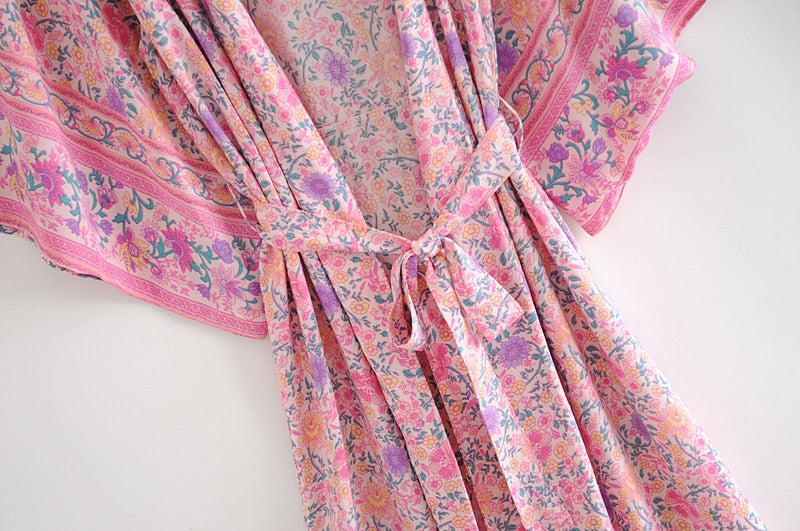 Kimono long femme fleuri | Suto rando