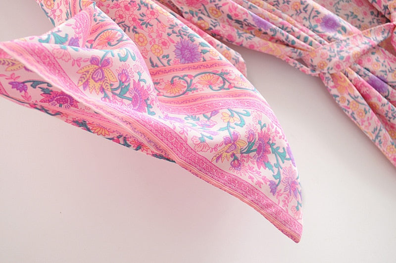 Kimono long femme fleuri | Suto rando