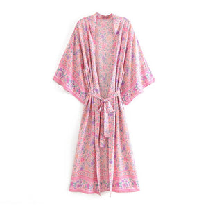 Kimono long femme fleuri | Suto rando