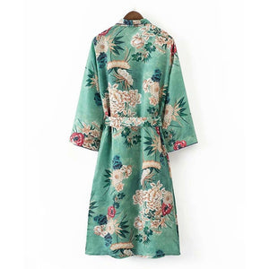 Kimono long japonais femme fleuri | Barokku hana