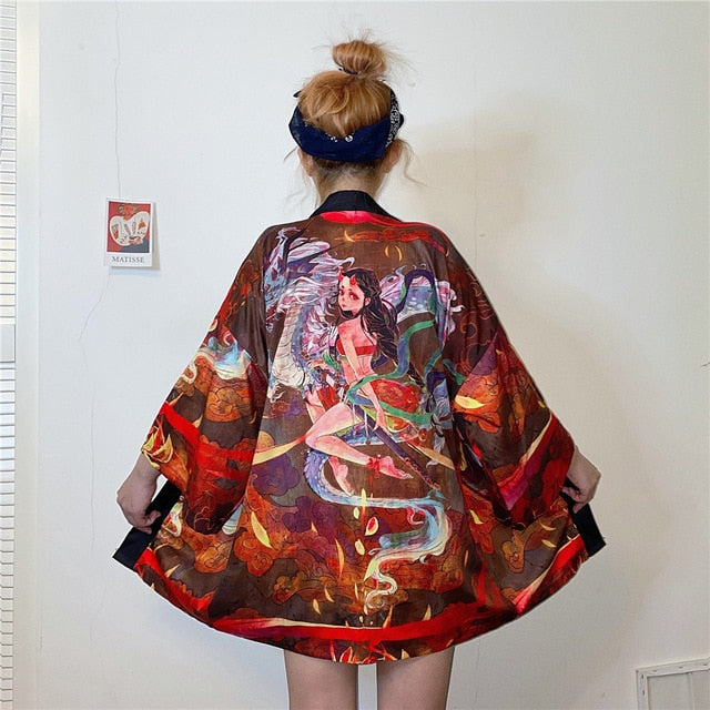 Kimono court japonais femme rouge | Hime to doragon
