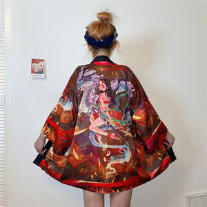 Kimono court japonais femme rouge | Hime to doragon
