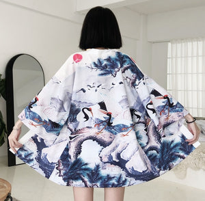 Kimono court japonais femme blanc | Sōsu