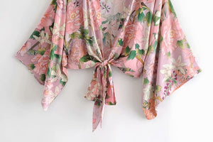 Kimono court femme rose | Nettai shokubutsu