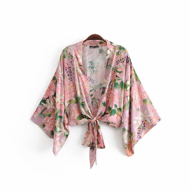 Kimono court femme rose | Nettai shokubutsu