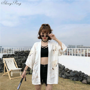 Kimono court japonais femme blanc | Tori no mure