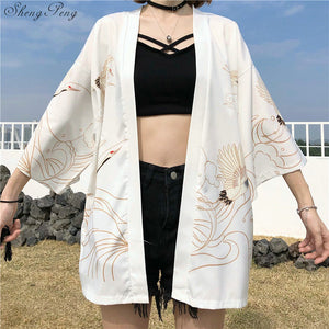 Kimono court japonais femme blanc | Tori no mure