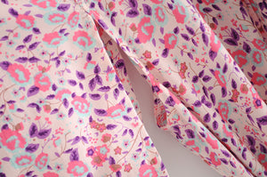 Kimono long femme fleuri rose | Sōshoku-hin
