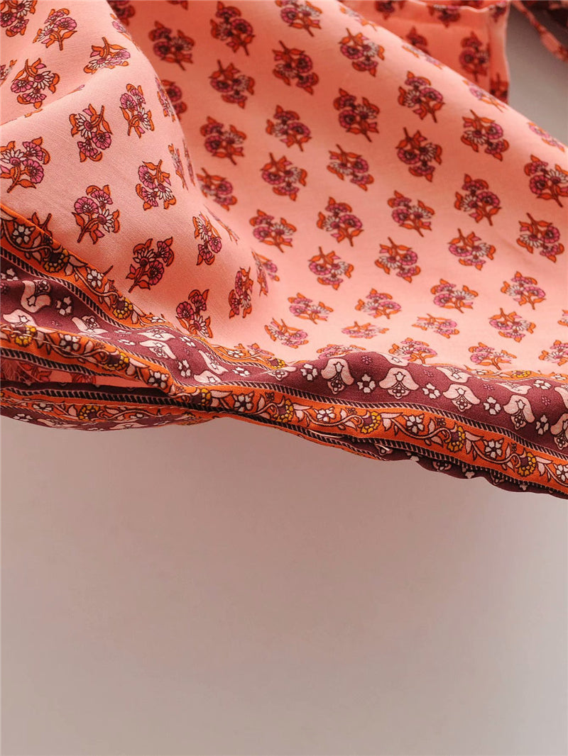 Kimono long femme bohème orange | Hanataba