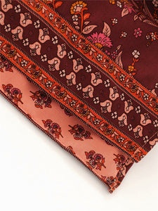 Kimono long femme bohème orange | Hanataba