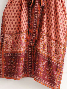 Kimono long femme bohème orange | Hanataba