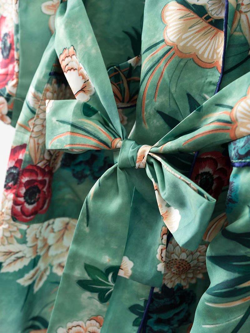Kimono long japonais femme fleuri | Barokku hana