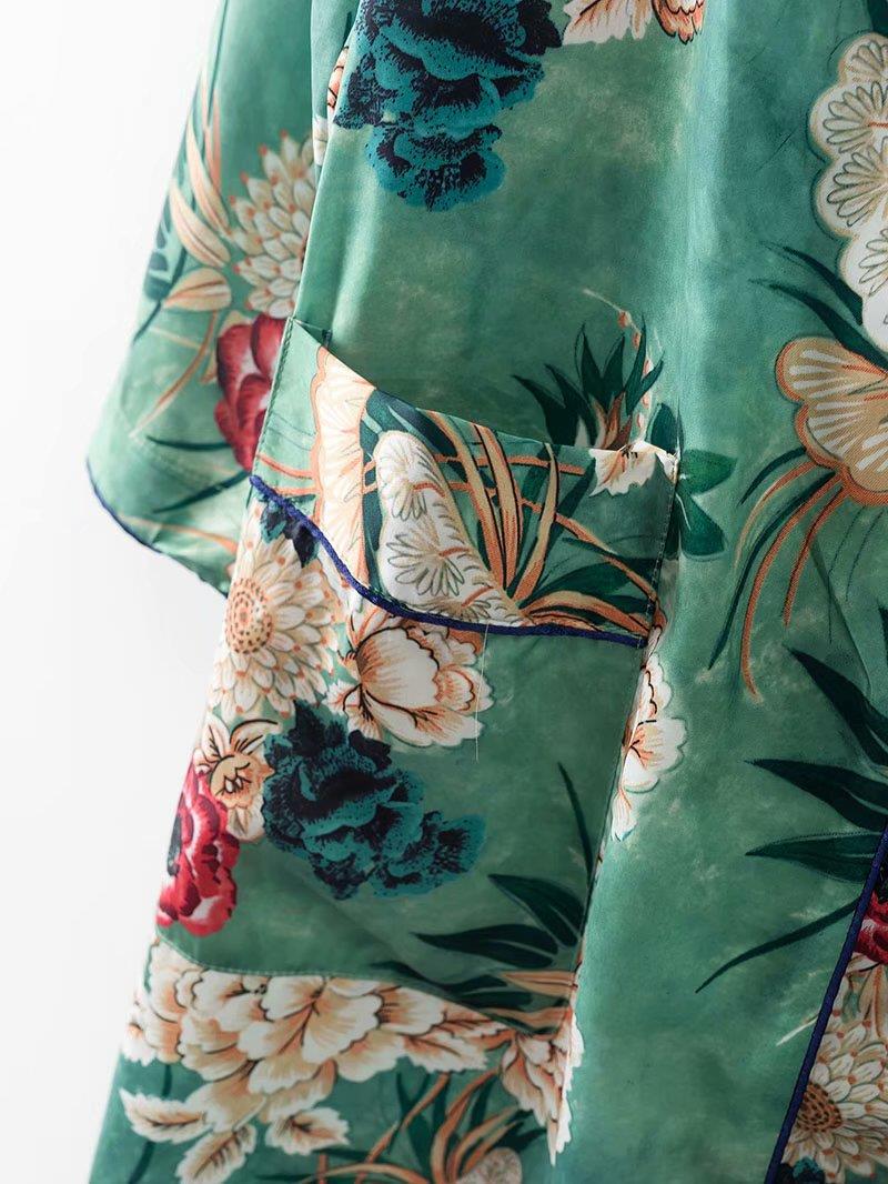 Kimono long japonais femme fleuri | Barokku hana