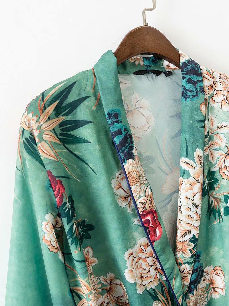 Kimono long japonais femme fleuri | Barokku hana