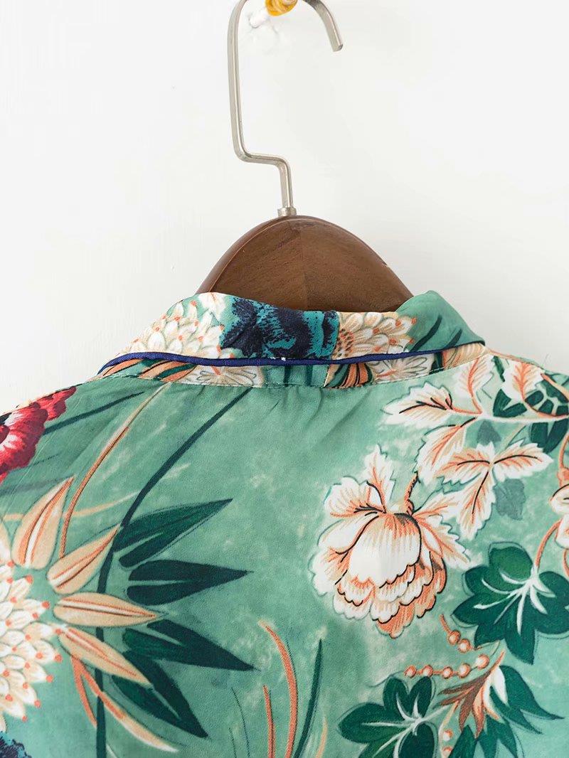Kimono long japonais femme fleuri | Barokku hana