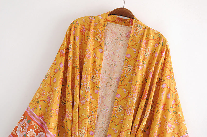 Kimono court femme fleuri | Suto rando