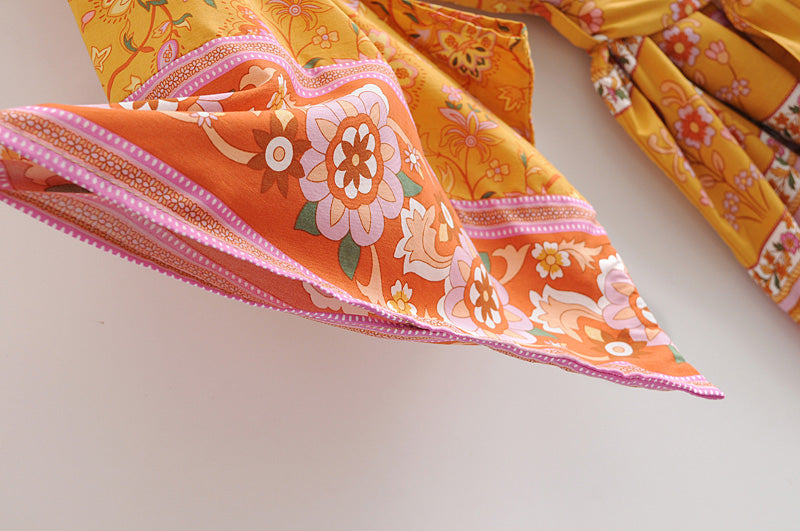 Kimono court femme fleuri | Suto rando