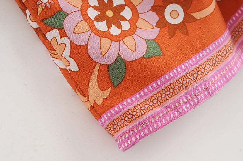 Kimono court femme fleuri | Suto rando