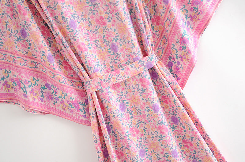 Kimono long femme fleuri | Suto rando