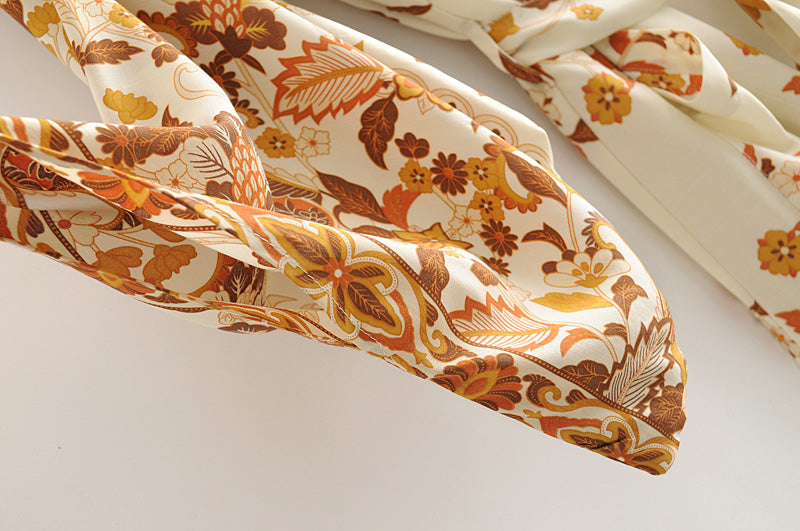 Kimono long femme fleuri blanc | Hana no Koeda