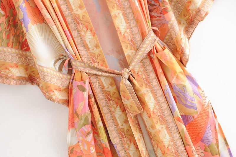 Kimono long femme orange | Sheru