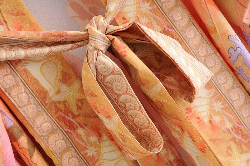 Kimono long femme orange | Sheru