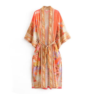Kimono long femme orange | Sheru