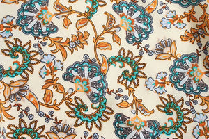 Kimono long femme fleuri beige | Chīsana hana