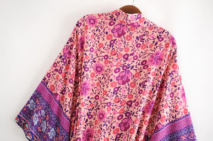 Kimono long femme bohème fleuri | Hana no