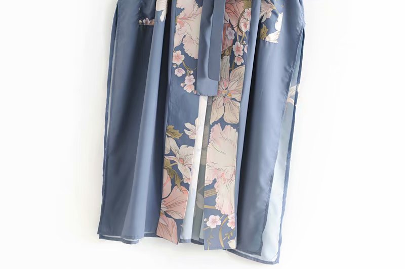 Kimono long femme bleu | Nihon no hana