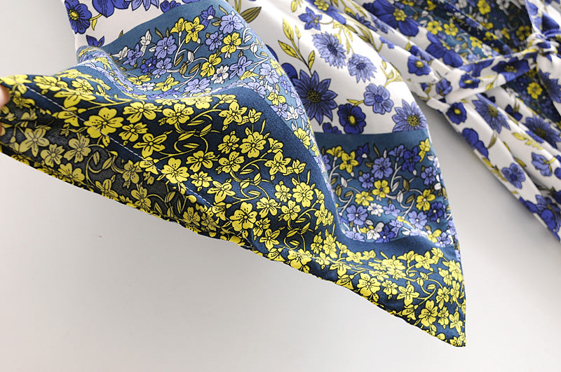 Kimono long femme fleuri violet | Hana no chikaku