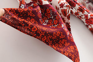Kimono long femme fleuri rouge | Hana no chikaku