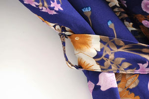 Kimono court femme bohème bleu | Kyūkan