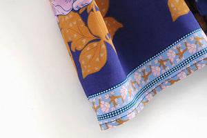 Kimono court femme bohème bleu | Kyūkan