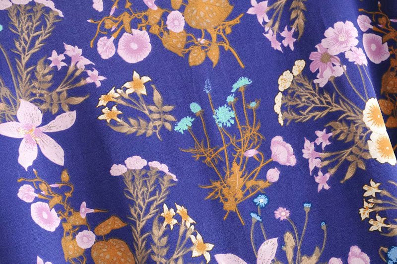 Kimono court femme bohème bleu | Kyūkan