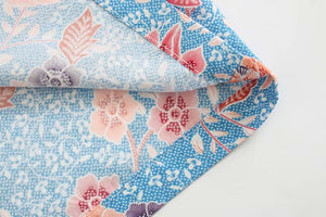 Kimono long femme fleuri bleu | Hanabira