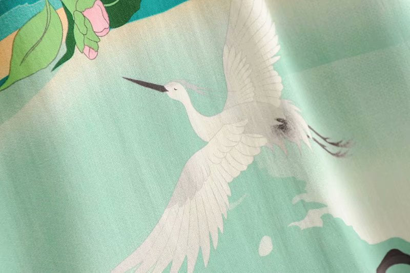 Kimono long femme vert | Shizen