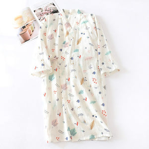 Kimono de nuit femme blanc | Shizen'na patān