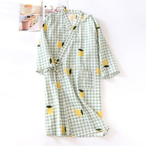 Kimono de nuit femme vert | Kadorīru