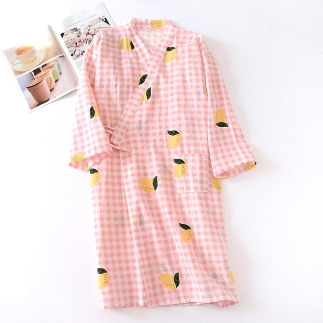 Kimono de nuit femme rose | Kadorīru